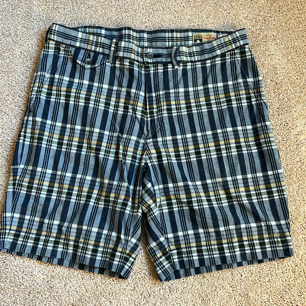 Polo Ralph Lauren Mens Blue Plaid Indian Madras Chino Shorts Size 34